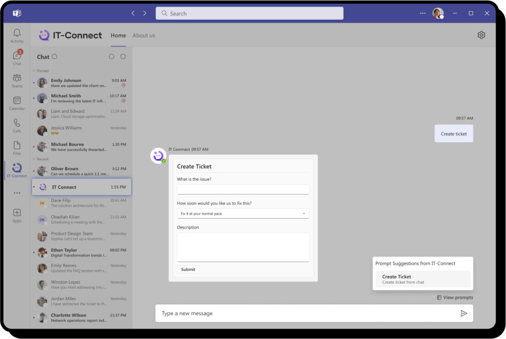 You can customize the ticket handling through Microsoft Teams