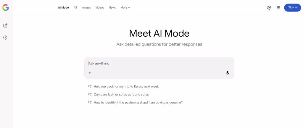 Google AI Mode or Gemini-powered Search