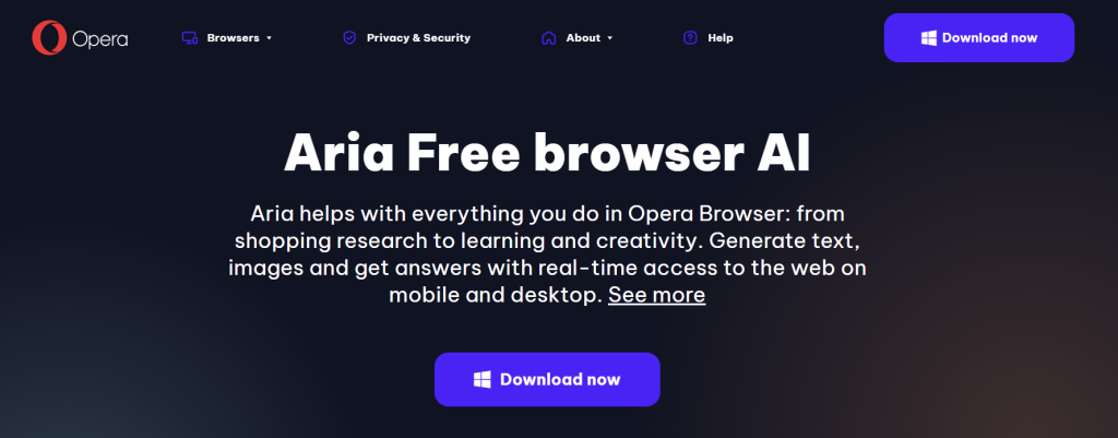 Opera Search with Aria AI