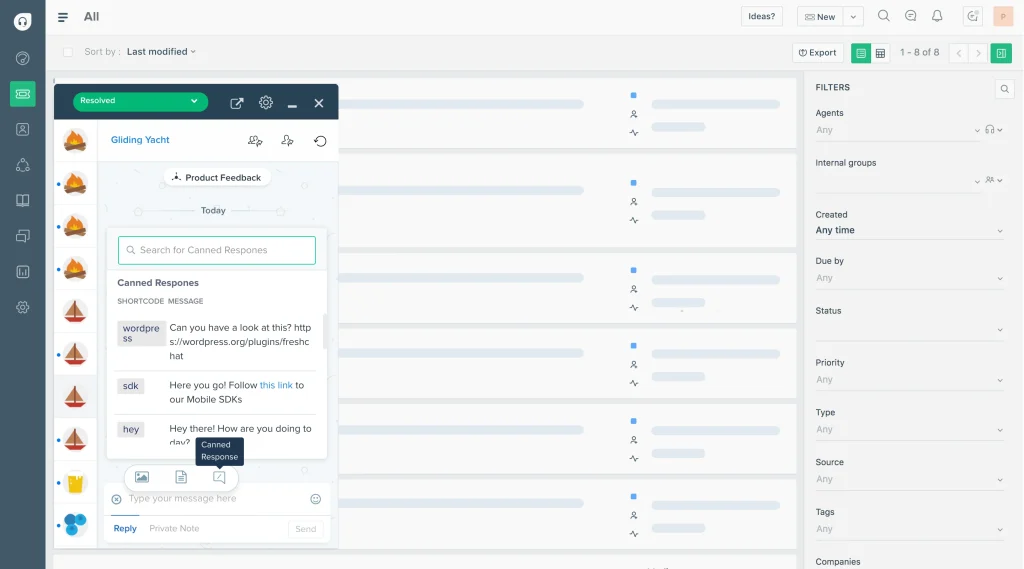 Screen of Freshdesk Helpdesk Software