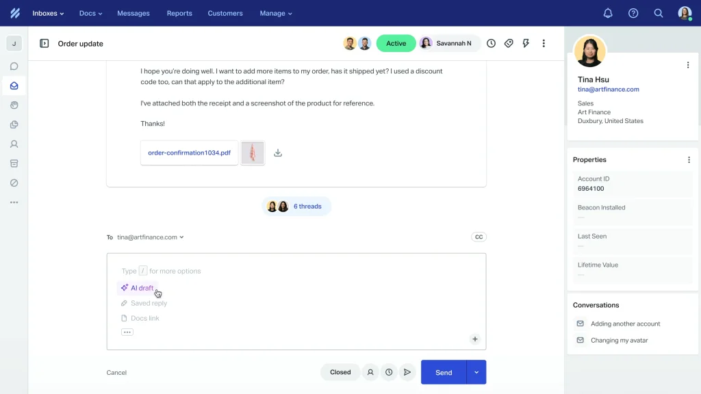 Screen of Help Scout Helpdesk Software